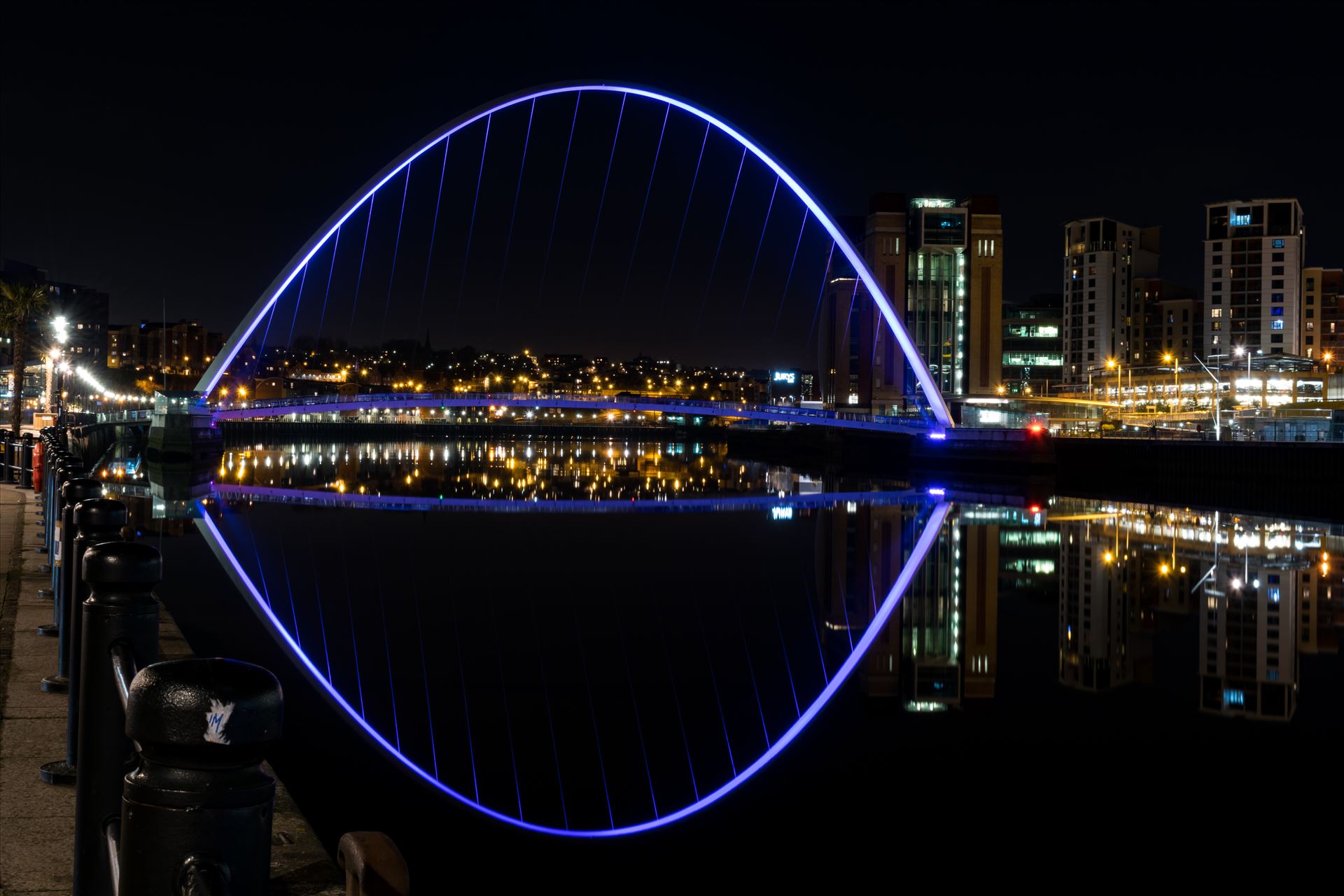 Millennium Bridge Reflection - Millennium Bridge at night by AJ Stoves Photography