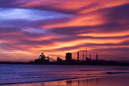 Taken on the 2/01/18 on a very cold Seaton Beach looking over the river to SSI Redcar Steel Works. with a hint of Blue skys